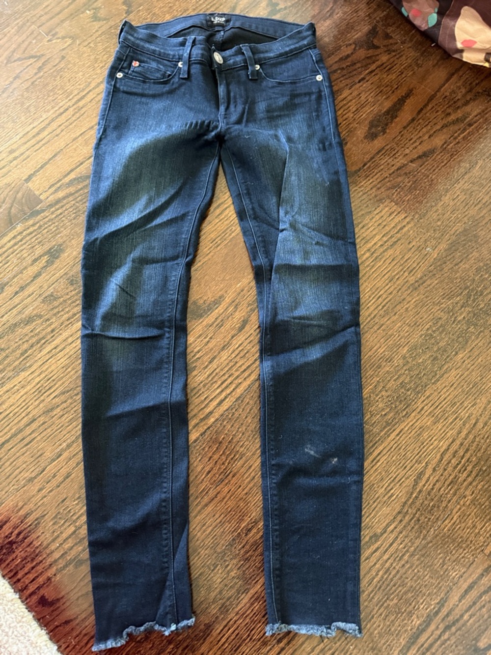 Hudson Jeans Black Skinny Denim with Branded Button
